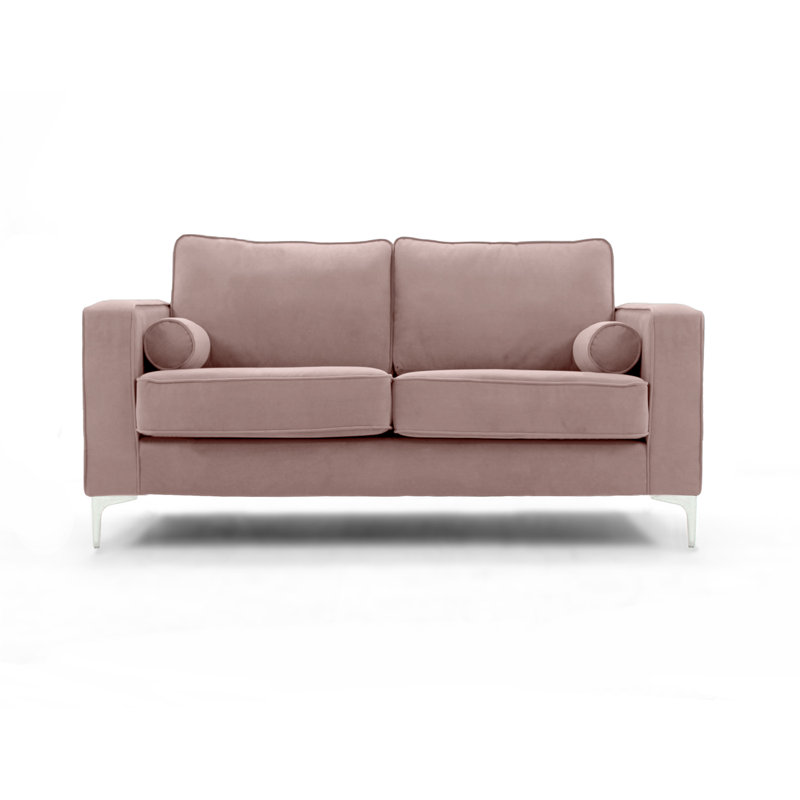 Georgio 2 Seater Velvet Sofa, 2, Dusky Pink