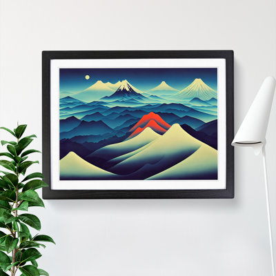XH1022-7624X Sculptured Japanese Mountains - Single Picture Frame Painting