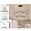 2 Square Rectangle Ring LED Chandelier,Modern Dimmable Pendant Light for Kitchen Island Living Room