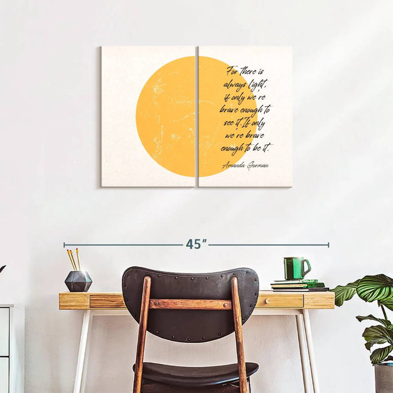 Ensemble de 2 pièces Brave Enough Amanda Gorman sur toile, H 24 po x l 33 po x P 1,25 po