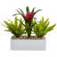 Agencement de fleurs en mélange de bromeliad/oiseau rectangulaire en pot à fleurs