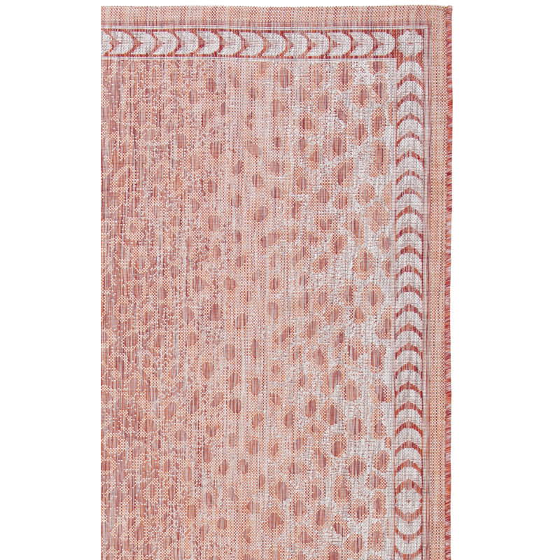 Tapis intérieur / extérieur rouille / beige Lomawai, Rectangle 9 pi x 12 pi