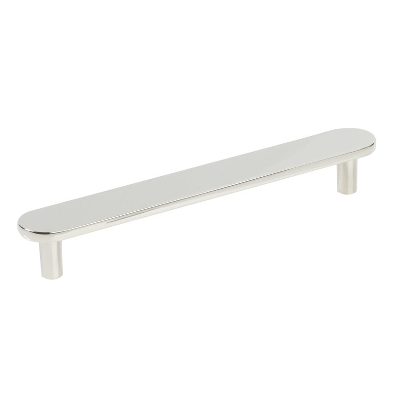 Emtek Arca Cabinet Pull 6" Center to Center, Satin Brass, Polished Nickel