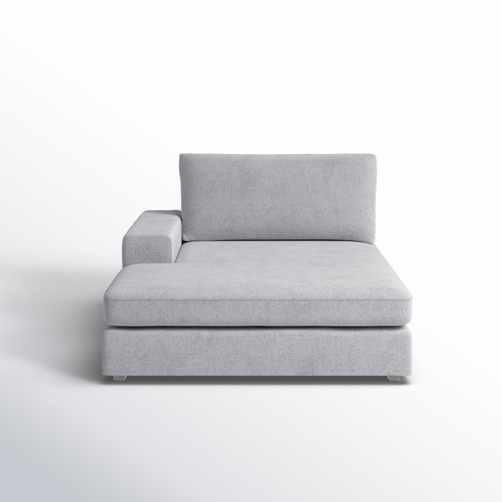 Ojai Upholstered Chaise Lounge, Light Gray, Left Hand Facing