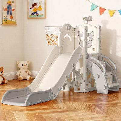 Ensemble de jeu de glissade pour tout-petits 6 en 1 avec panier de basketball et jeu de golf, aire de jeux intérieure extérieure certifiée Astm pour les tout-petits de 1 à 3 ans