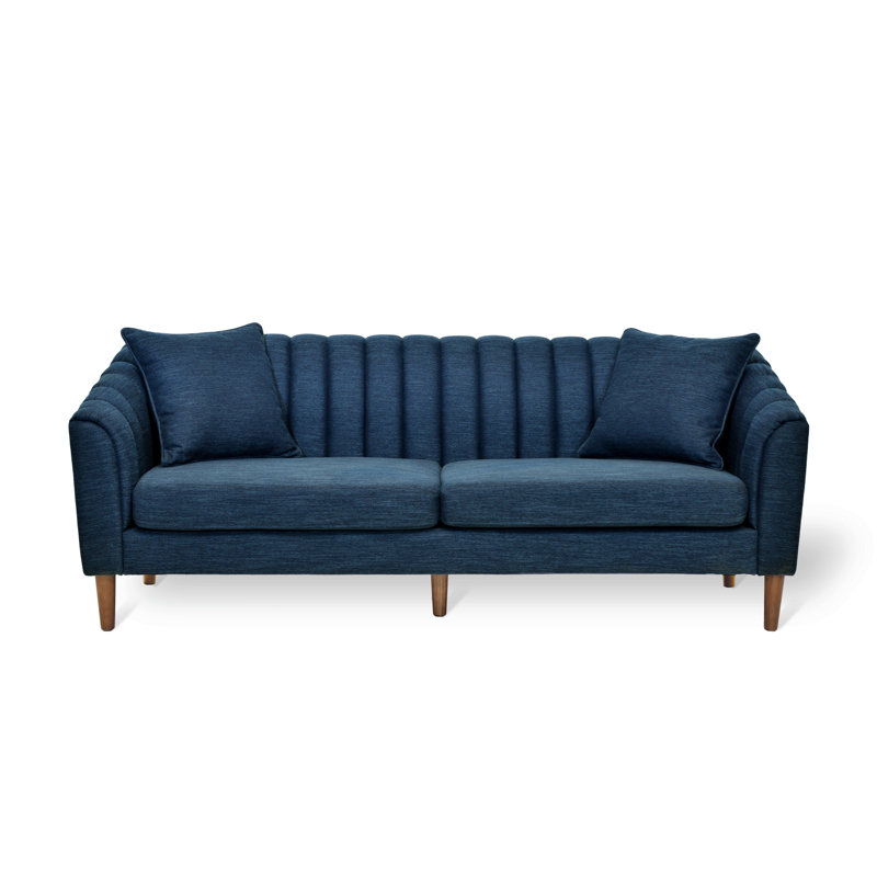 Avett Upholstered 84.5'' Sofa, Navy Blue 100% Polyester