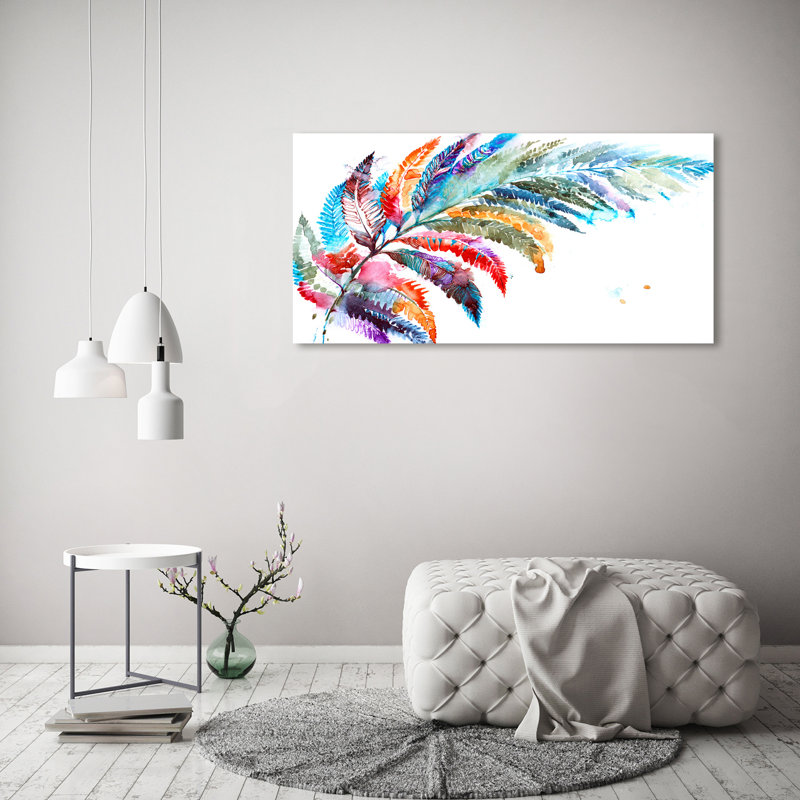 Colourful Feather - Wrapped Canvas Print