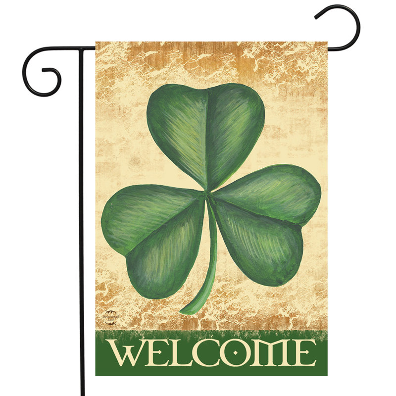 Drapeau de jardin Shamrock Welcome, Green/Beige