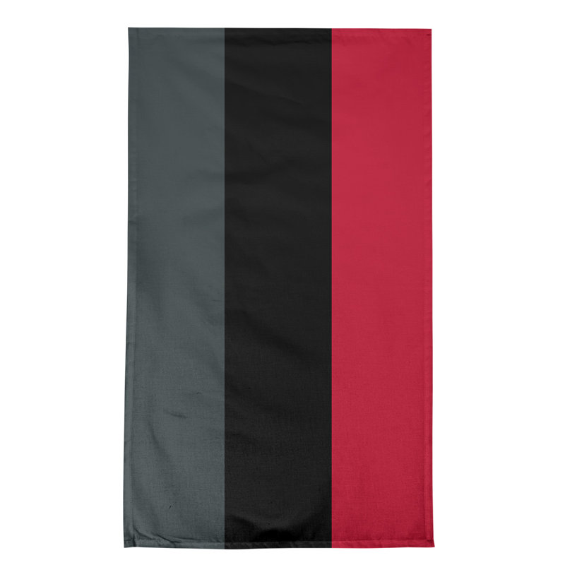 Anaheim Stripe Tea Towel Kitchen Towel, Poly Twill, Steel Gray/Black/Red