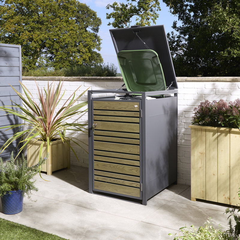 Metal Single Bin Store, Oak