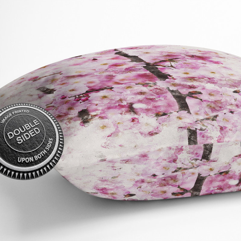 Pink Cherry Blossom Flowers Vol.2 Scatter Cushion, 55cm H x 55cm W x 20cm D