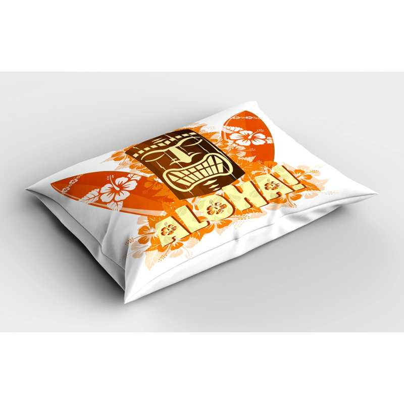 Surfboard Polyester Machine Printed Sham Set, King