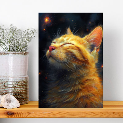 Ginger Kitty, art mural contemporain avec un chat