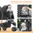 Foldable Pet Dog and Cat Stroller with Adjustable Canopy Storage Basket and Cup Holder for Small and Medium Pets-101824150