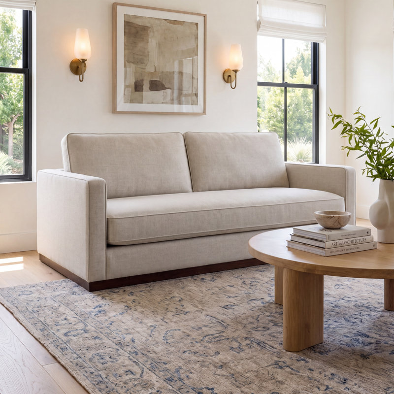 Bobbi 73'' Upholstered Loveseat, Effie Linen Performance Weave