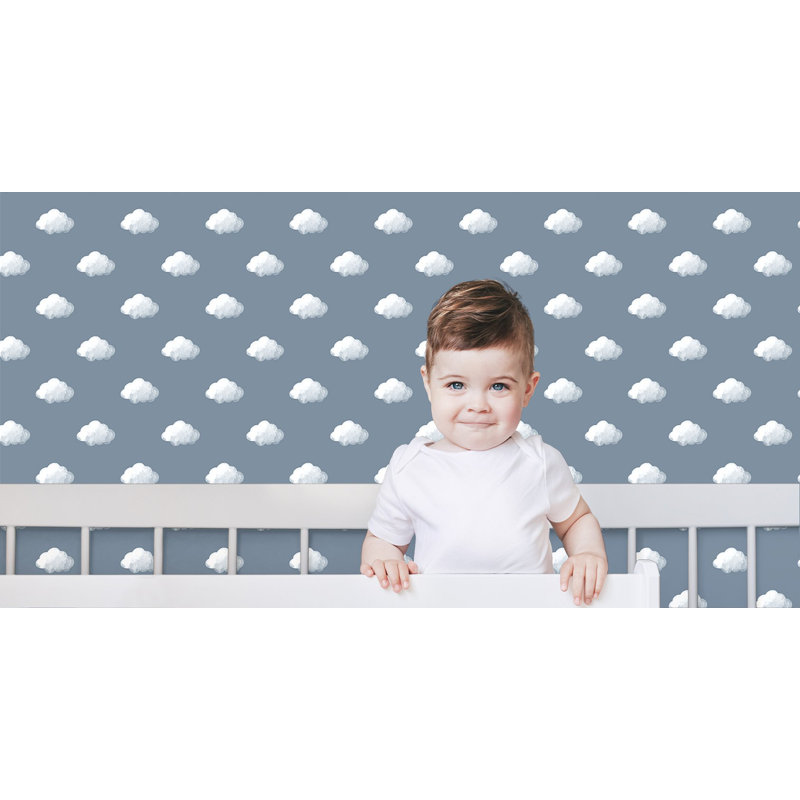 Little Explorers 2 Cloud Wallpaper Roll, Blue