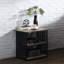 Table de chevet rustique en métal avec tablettes ouvertes et plateau en chêne antique durable pour les chambres à coucher modernes