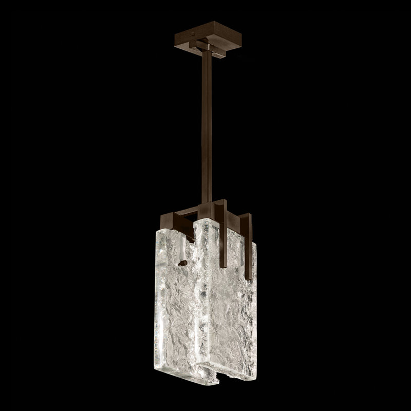 Terra 2 - Light Unique/Statement Pendant, Clear, Bronze, 11" H x 7.75" W x 7" D