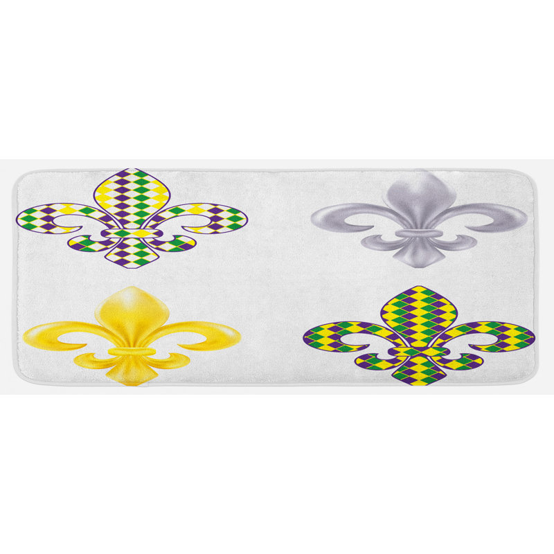 Country/Cottage Solid Colour Polyester Kitchen Mat