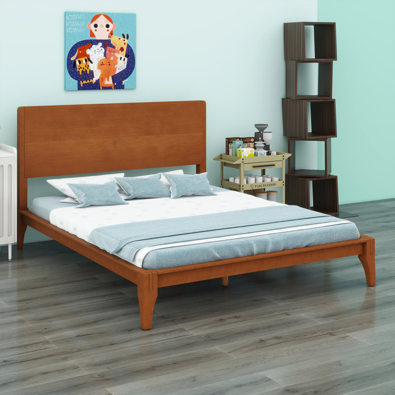 Lit plateforme Wood, Brun