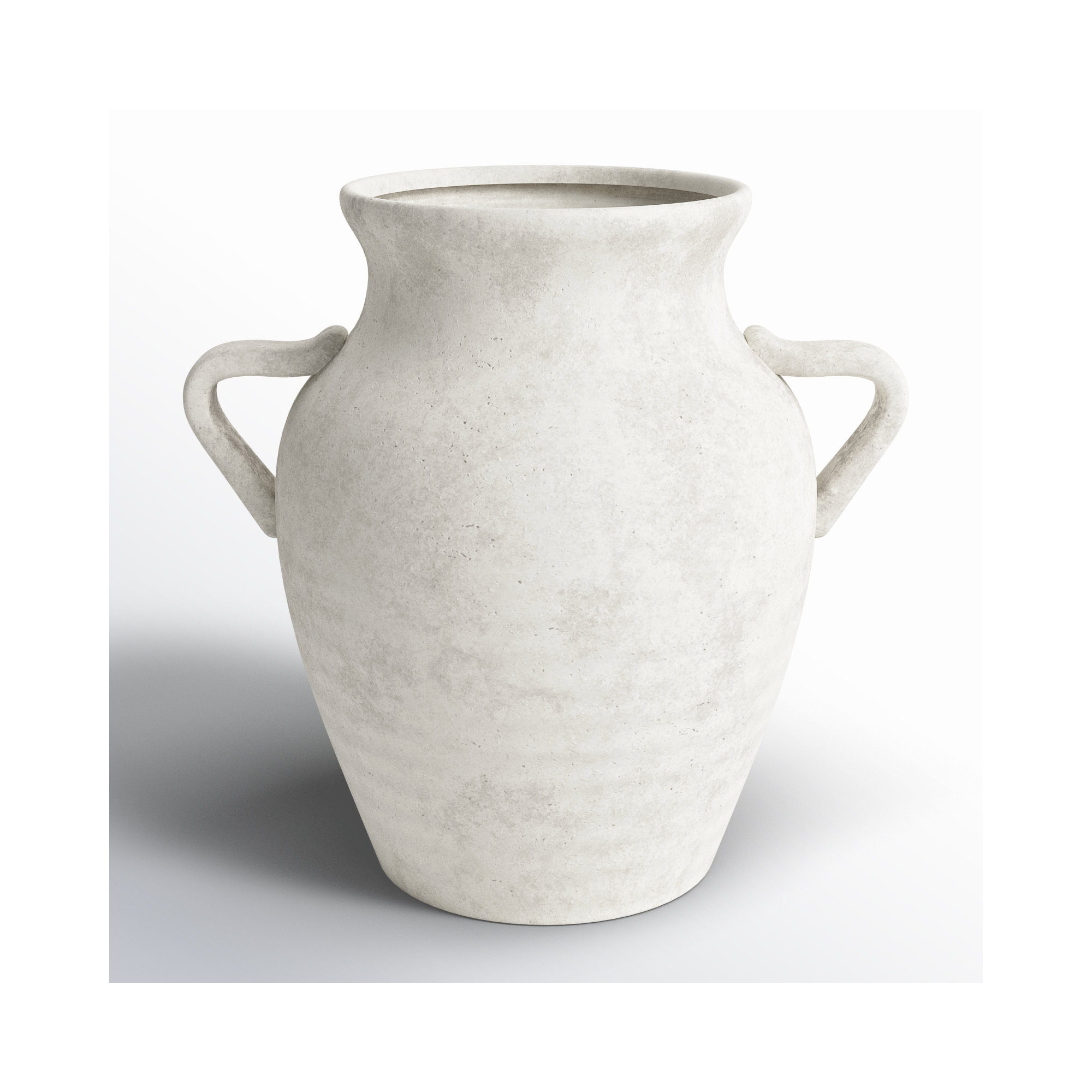 Birch Lane™ Daily Ceramic Antique Style Textured Vase With Shadings And Handles, White