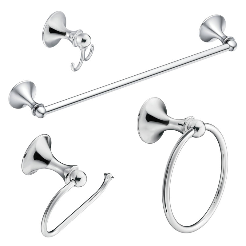 Lounge 4 Piece Bathroom Hardware Set, Chrome