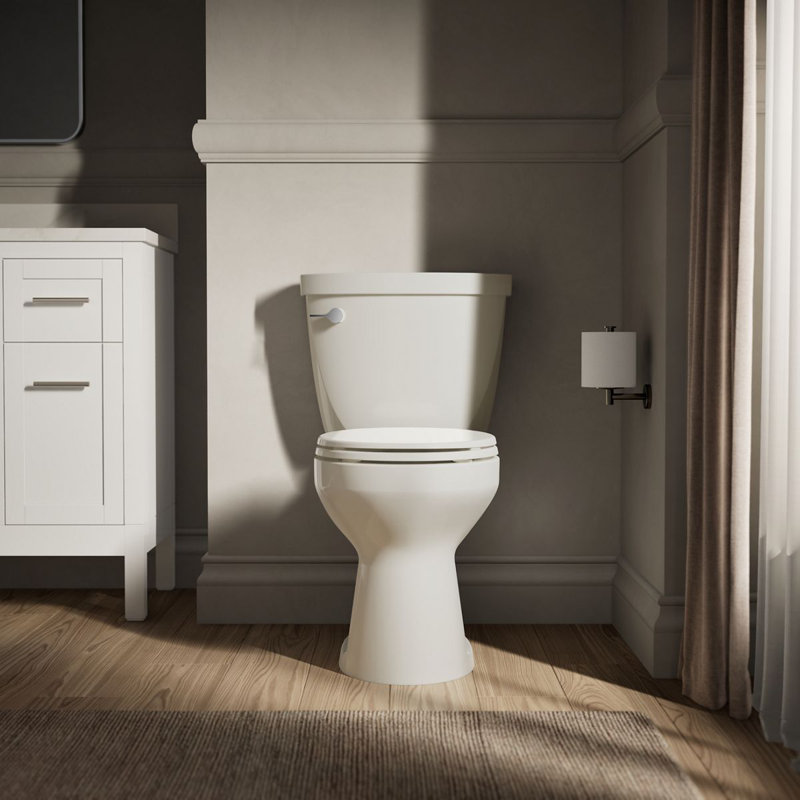 Toilette ronde deux pièces économe en eau Cimarron ™ 1,28 GPF (siège non inclus), Biscuit