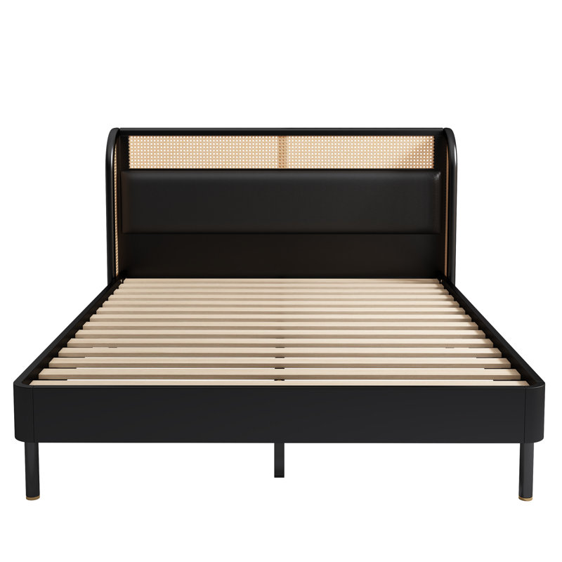 Lit plateforme en rotin Modern