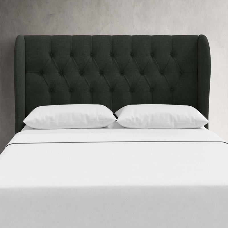 Tomey Upholstered Headboard, Twin, Classic Black Linen