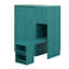 Lit escamotable simple avec bibliothèque de rangement, bureau et armoire extensibles, lit escamotable caché en bois avec bureau et tablettes-983109156