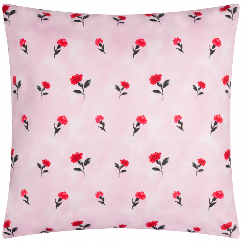 Cassis Indoor / Outdoor Floral Purple Square Throw Cushion, Pillow Cover Only - No Insert