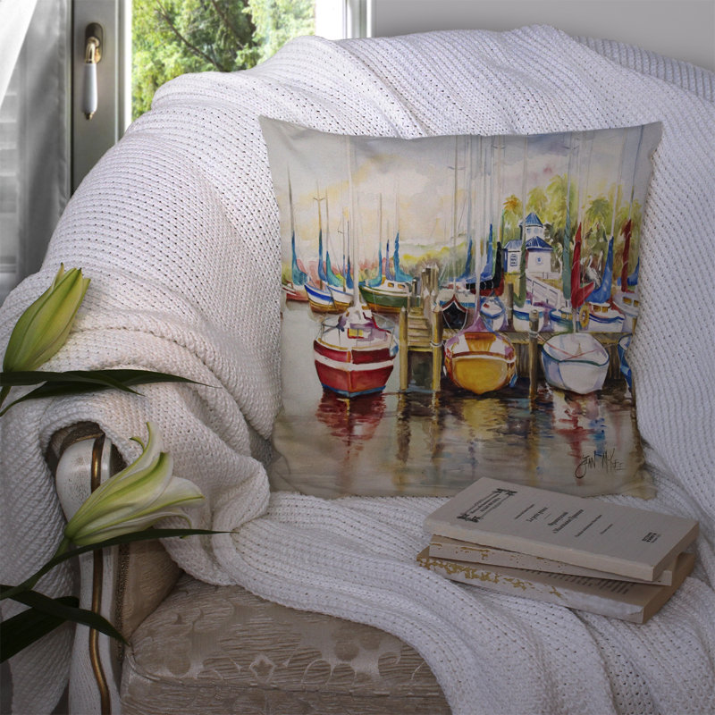 Coussin décoratif intérieur/extérieur à voiliers Paradise, H 18 po x l 18 po x P 5,5 po