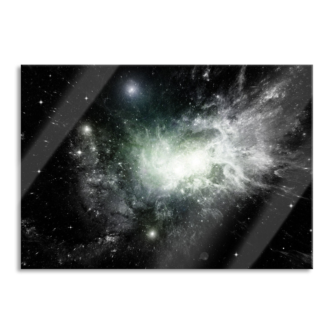 Glasbild Ferne Galaxie im Sternenstaub