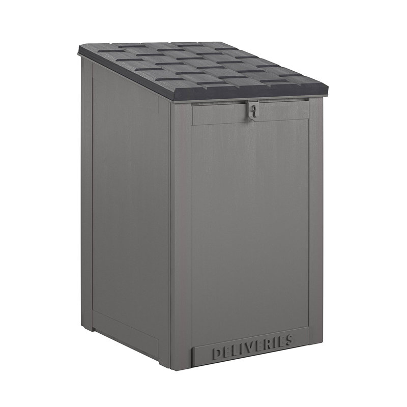 BoxGuard Large Lockable Package Delivery and Storage Box, 6.3 cubic feet, Black/Gray