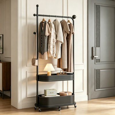 Modern Black Hall Tree Rack