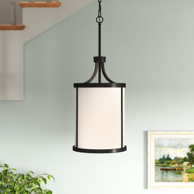 Luminaire suspendu cylindrique de type lanterne à trois lumières Ashaan