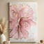 Art floral sur toile rose avec bords dorés - pétales détaillés - 1 po de profondeur, 24 po x 36 po