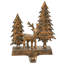Stocking Holder Deer Scene Antique Brass H19Cm