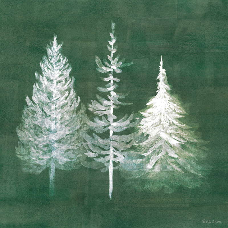 «Wooded Winter III» par Beth Grove, Pas de tapis, H 12 po x l 12 po x P 1,25 po, Toile tendue