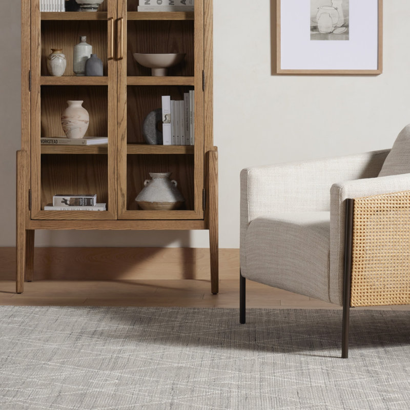 Tapis marocain noué à la main Celimar, Rectangle 9 pi x 12 pi, Gris