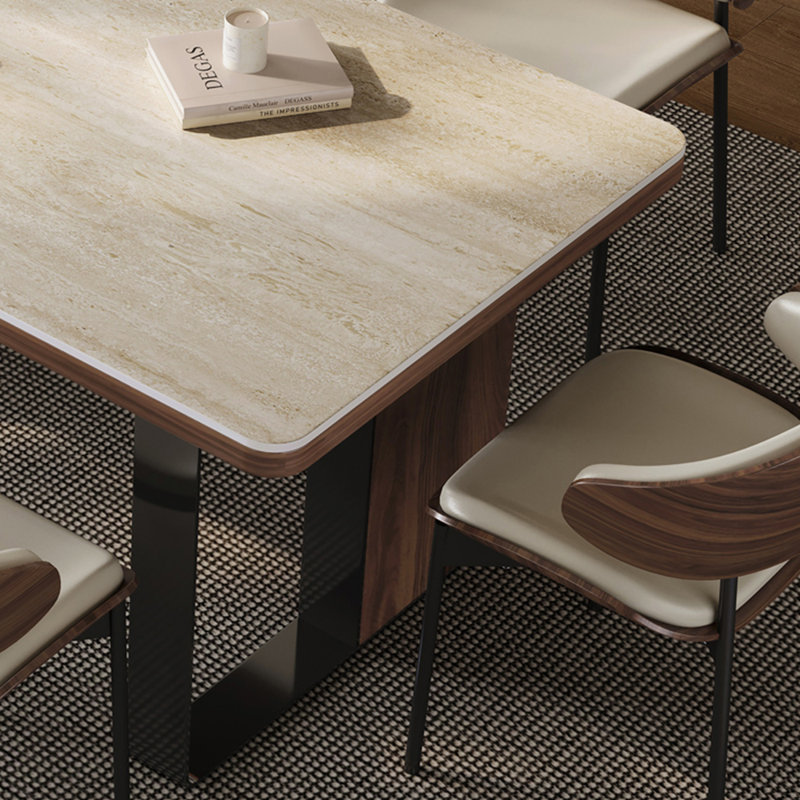 Table de salle à manger en bois massif Home Home, H 29,92 po x L 86,61 po x l 31,49 po