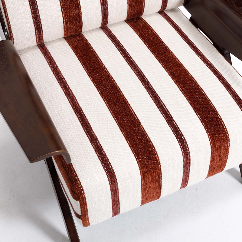 Fauteuil, Blanc + tissu rouge