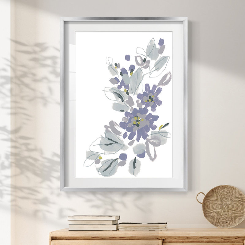 Elencourt - Toile tendue avec châssis, H 25,5 po x l 17,5 po, Argent argent