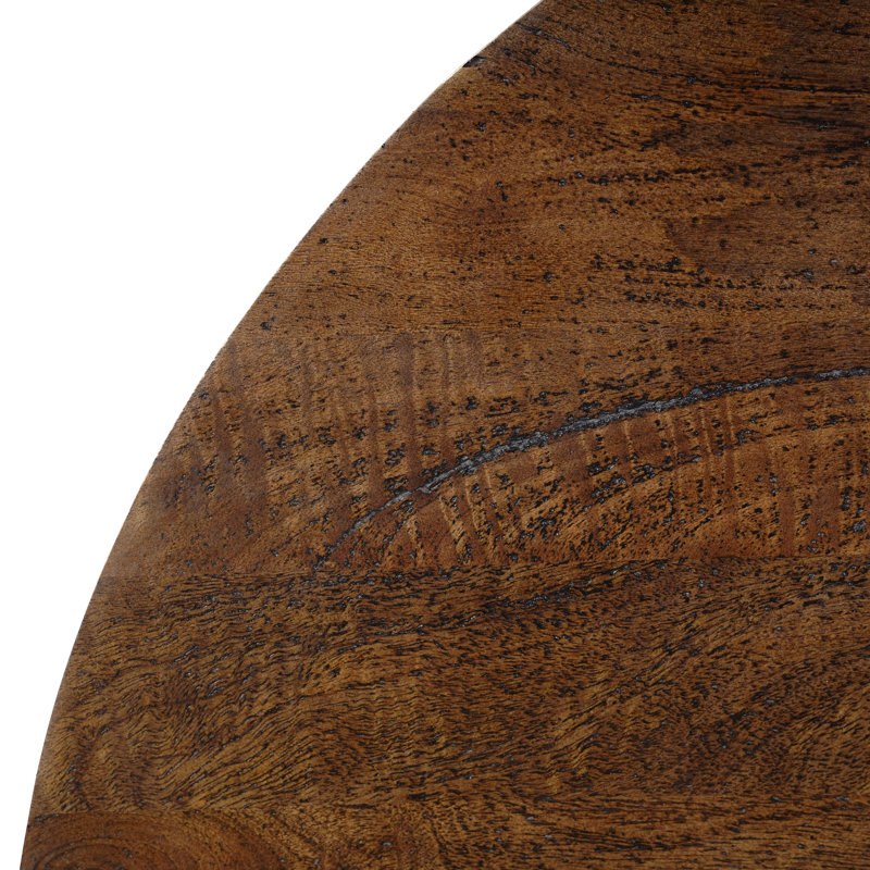 Table basse Arthur | Plateau rond 35,5 po | Bois de manguier brun noyer sablé, Brun noyer sablé