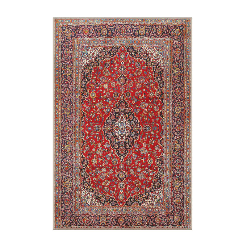 Tapis traditionnel mehroon/noir/crème, Rectangle 2 pi x 3 pi