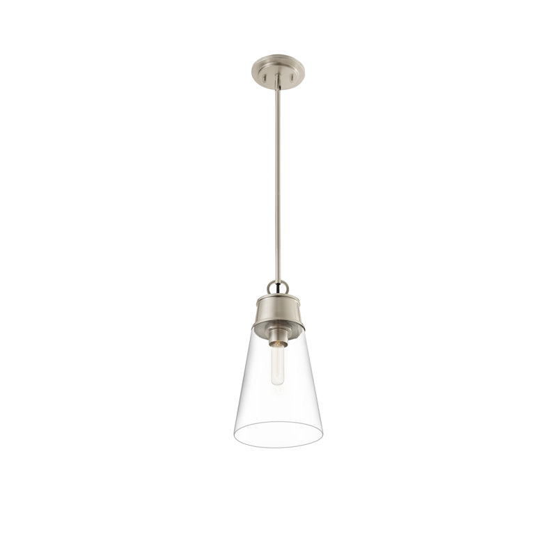 Bertina 1 - Light Single Pendant, Brushed Nickel, 96.25" H x 7.5" W x 7.5" D