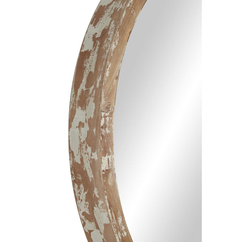 Gruver Solid Wood Circle Wall Mirror