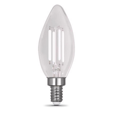 Ampoule à DEL à filament blanc Feit B10 E12 (candélabre) équivalente à 100 watts, paquet de 2