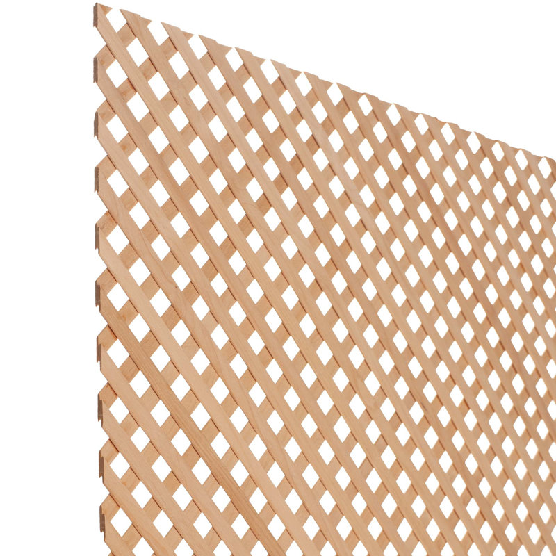 23-5/8 in x 47-1/4 in x 1/8 in Unfinished Diagonal Solid Mini Lattice Panel Insert, Alder