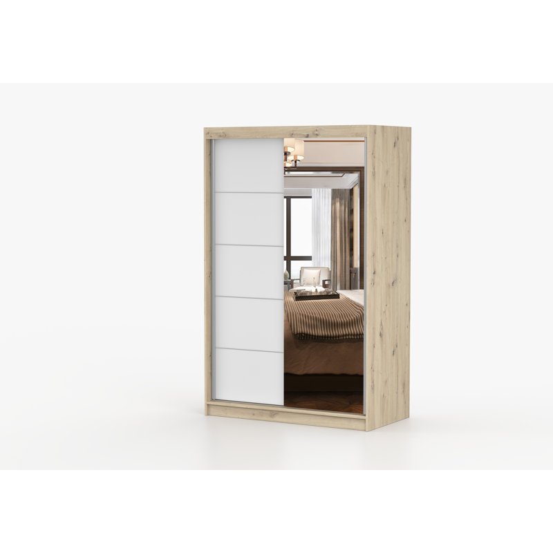 Tashun 2 Door Laminate Wardrobe, Artisan/White